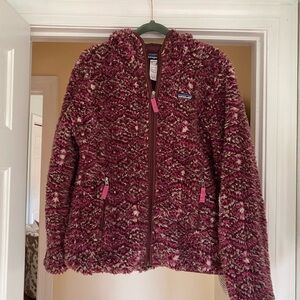 Patagonia Fleece Jacket in Burgundy and Pink